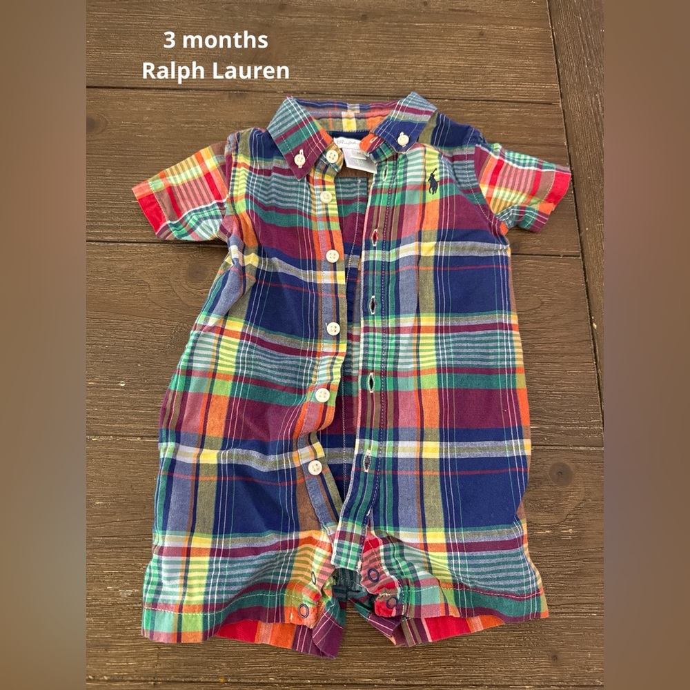 Ralph lauren one piece outfit. Size 3 months
